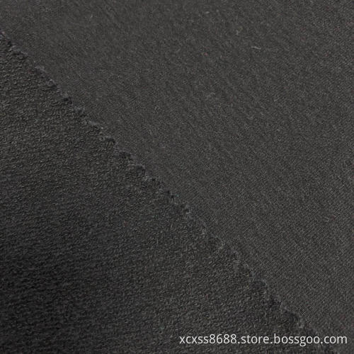 billig grossist spandex svart french terry stickat tyg